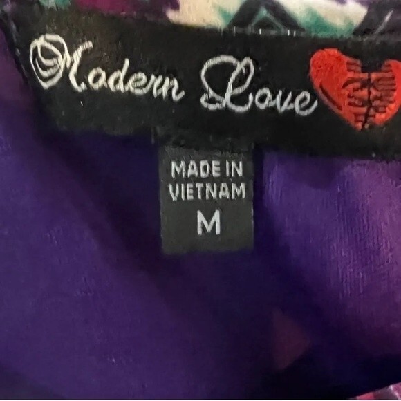 Modern Love one shoulder ruffle abstract print dress size medium - Picture 4 of 5